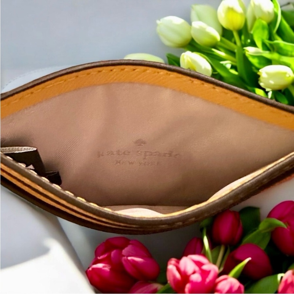 KATE SPADE Madison Daffodil Yellow Card Holder in Saffiano Leather Gold Hardware - Picture 5 of 8